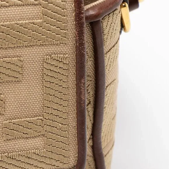 Fendi FF Embroidered Canvas Baguette Shoulder Bag - Picture 10 of 15